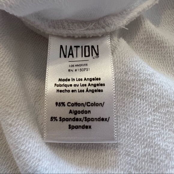 NATION x soulcycle White Cropped Crewneck Sweatshirt size S - Picture 5 of 6